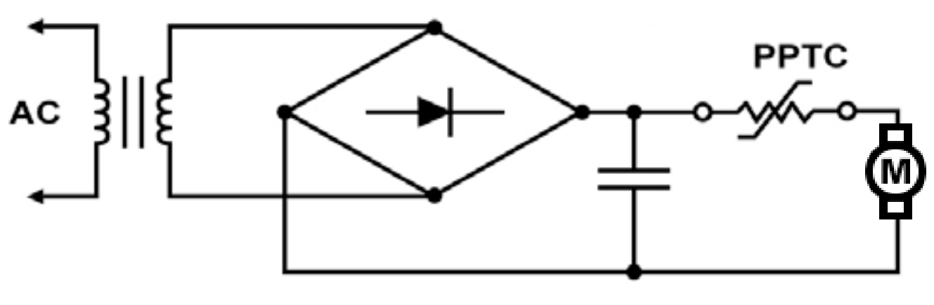 PPTC自恢復(fù)保險絲在直流電機(jī)電路中的過流和過載保護(hù)